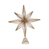 Christmas Treetop Star Glitter Xmas Tree Top Ornament for Home Indoor Bar Champagne Gold