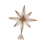 Christmas Treetop Star Glitter Xmas Tree Top Ornament for Home Indoor Bar Champagne Gold