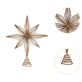 Christmas Treetop Star Glitter Xmas Tree Top Ornament for Home Indoor Bar Champagne Gold