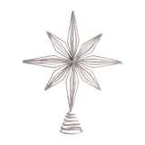 Christmas Treetop Star Glitter Xmas Tree Top Ornament for Home Indoor Bar Silver