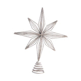 Christmas Treetop Star Glitter Xmas Tree Top Ornament for Home Indoor Bar Silver