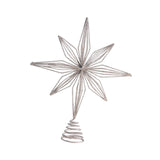 Christmas Treetop Star Glitter Xmas Tree Top Ornament for Home Indoor Bar Silver