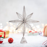 Christmas Treetop Star Glitter Xmas Tree Top Ornament for Home Indoor Bar Silver