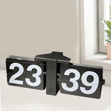 Automatic Page Turning Clock Wall Mounted Classic Clock for Living Room Home Black