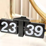 Automatic Page Turning Clock Wall Mounted Classic Clock for Living Room Home Black