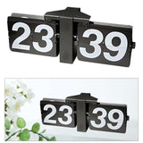 Automatic Page Turning Clock Wall Mounted Classic Clock for Living Room Home Black