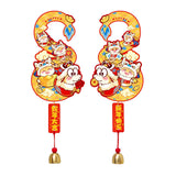 6x Door Hanger Signs Bedroom Chinese New Year 2025 Snake Hanging Decorations