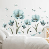 Flower Wall Decals PVC Murals for Sofa TV Background Bedroom Home Decoration