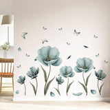 Flower Wall Decals PVC Murals for Sofa TV Background Bedroom Home Decoration