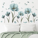 Flower Wall Decals PVC Murals for Sofa TV Background Bedroom Home Decoration