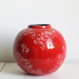 Red Ceramic Vase Home Decor Flower Vase for Centerpiece Anniversary Entryway Height 24cm