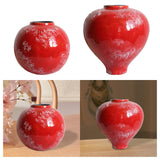 Red Ceramic Vase Home Decor Flower Vase for Centerpiece Anniversary Entryway Height 24cm