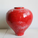 Red Ceramic Vase Home Decor Flower Vase for Centerpiece Anniversary Entryway Height 32cm