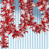 Christmas Tinsel Garland Red Shiny Hanging Ornament for Fall Wall Decoration