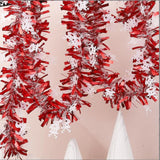 Christmas Tinsel Garland Red Shiny Hanging Ornament for Fall Wall Decoration