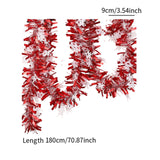 Christmas Tinsel Garland Red Shiny Hanging Ornament for Fall Wall Decoration