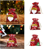 Christmas Drawstring Gift Bag Red for Family Gatherings Supplies Party Favor S  old man