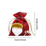 Christmas Drawstring Gift Bag Red for Family Gatherings Supplies Party Favor S  old man