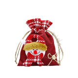 Christmas Drawstring Gift Bag Red for Family Gatherings Supplies Party Favor S  snowman