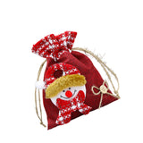 Christmas Drawstring Gift Bag Red for Family Gatherings Supplies Party Favor S  snowman