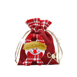 Christmas Drawstring Gift Bag Red for Family Gatherings Supplies Party Favor S  snowman