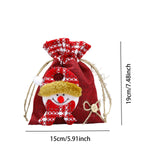 Christmas Drawstring Gift Bag Red for Family Gatherings Supplies Party Favor S  snowman