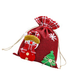 Christmas Drawstring Gift Bag Red for Family Gatherings Supplies Party Favor M  snowman