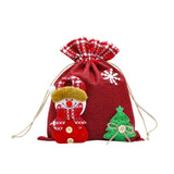 Christmas Drawstring Gift Bag Red for Family Gatherings Supplies Party Favor M  snowman