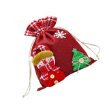 Christmas Drawstring Gift Bag Red for Family Gatherings Supplies Party Favor M  snowman