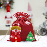 Christmas Drawstring Gift Bag Red for Family Gatherings Supplies Party Favor M  snowman