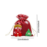 Christmas Drawstring Gift Bag Red for Family Gatherings Supplies Party Favor M  snowman