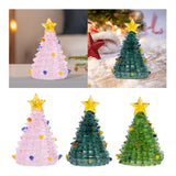 Glass Christmas Tree Ornament for Decorating Holiday Atmosphere Fireplace pink