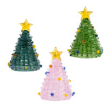 Glass Christmas Tree Ornament for Decorating Holiday Atmosphere Fireplace pink