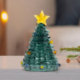 Glass Christmas Tree Ornament for Decorating Holiday Atmosphere Fireplace dark green