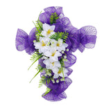 Easter Cross Wreath Front Door Tulip Wreath Holiday Artificial Flower Wreath White Flowers