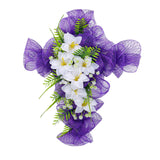 Easter Cross Wreath Front Door Tulip Wreath Holiday Artificial Flower Wreath White Flowers