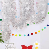 Christmas Tinsel Garland Silver Glitter for Ceiling Staircase Christmas Tree