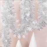 Christmas Tinsel Garland Silver Glitter for Ceiling Staircase Christmas Tree