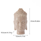 Buddha Head Statue Gift Display Artificial Ornament for Farmhouse Patio Desk White