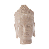 Buddha Head Statue Gift Display Artificial Ornament for Farmhouse Patio Desk White