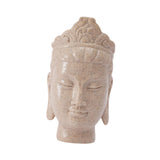 Buddha Head Statue Gift Display Artificial Ornament for Farmhouse Patio Desk White