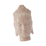 Buddha Head Statue Gift Display Artificial Ornament for Farmhouse Patio Desk White