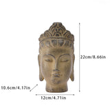 Buddha Head Statue Gift Display Artificial Ornament for Farmhouse Patio Desk Light Yellow