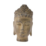 Buddha Head Statue Gift Display Artificial Ornament for Farmhouse Patio Desk Light Yellow