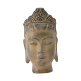 Buddha Head Statue Gift Display Artificial Ornament for Farmhouse Patio Desk Light Yellow