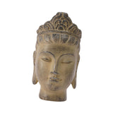 Buddha Head Statue Gift Display Artificial Ornament for Farmhouse Patio Desk Light Yellow