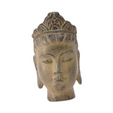 Buddha Head Statue Gift Display Artificial Ornament for Farmhouse Patio Desk Light Yellow