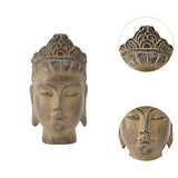 Buddha Head Statue Gift Display Artificial Ornament for Farmhouse Patio Desk Light Yellow