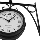 Double Sided Wall Clock Round Silent Decorative Clock for Home Garden Indoor