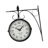 Double Sided Wall Clock Round Silent Decorative Clock for Home Garden Indoor